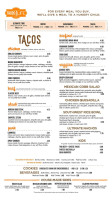 Garaje 1950's Diner menu