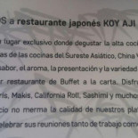 Japonés Koy Aji Carte