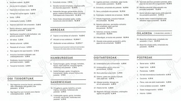 Alkartasuna Taberna-jatetxea menu