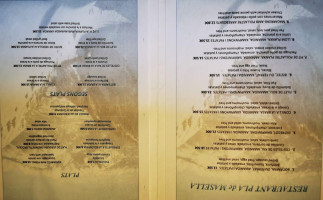 Pla De Masella menu