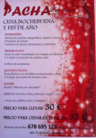 Bar El Pacha menu