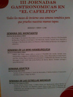 Bar Restaurante El Cafelito menu