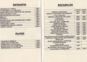 Bar Restaurant Atlantic menu