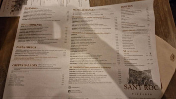 Pizzeria Sant Roc menu