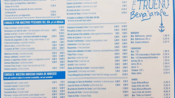 Chiringuito El Trueno menu