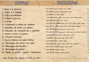 Roures menu