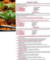 Bollywood Indian Cadiz menu