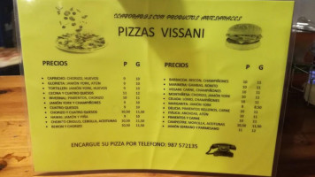 Pizzeria Vissani menu