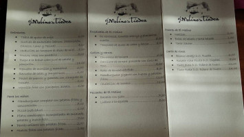 Molino De Tiedra menu