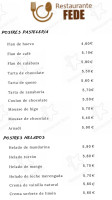 Fede Cullera menu