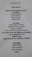 Hurritza menu