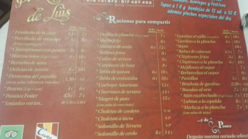 El Rincon De Luis menu