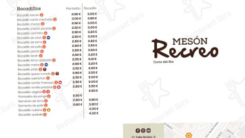 Cafe Recreo menu