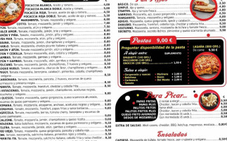 Pizzería Río Viejo menu