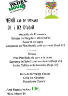 Nou Padel Les Franqueses menu