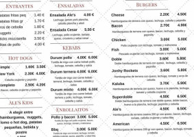 Ale's Burguer menu