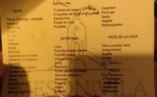 Meson De La Vila menu