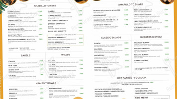 Amarillo Coffee Lounge menu