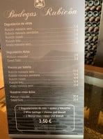 Bodegas Rubicon menu