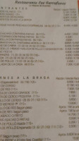 Casa Francisco Los Garrafones menu