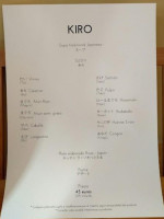 Kiro Sushi menu