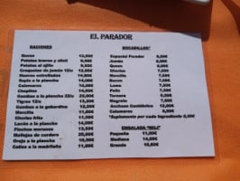 El Parador menu