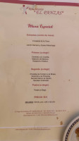 El Panzas menu