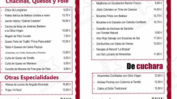 La Cava Del Coso menu