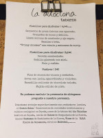 La Autóctona Taberna menu