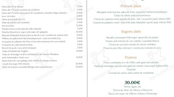 Oller Del Mas menu