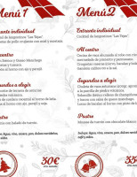 Las Tejas menu