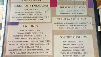 Casa El Gaiterin menu