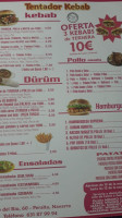 Tentador Kebab menu