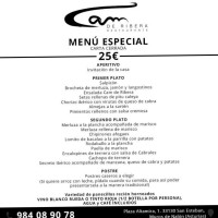 Cam De Ribera menu