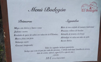 El Bodegon De Patones Patones menu