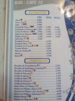 Café 20 menu
