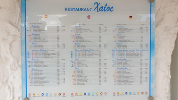 Xaloc menu