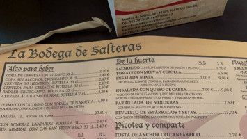 La Bodega De Salteras menu