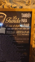 Pizzeria Artesana La Tienda En Sallent De Gállego menu