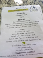 Casa Font De L'alzina menu