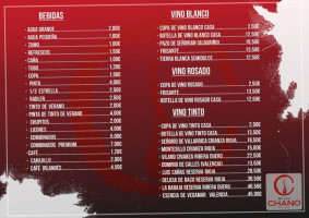 Mesón Chano San Roque menu
