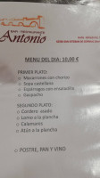 Antonio menu