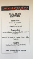 Azafrán Café menu