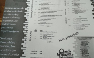 Cafeteria La Plaza menu