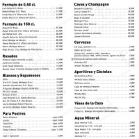 Asador Maribel menu