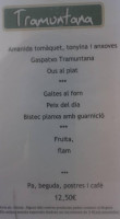 Tramuntana menu