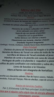 Mesón Óvalo menu