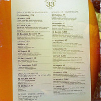 San Francisco 33 menu
