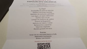 La Salita De Begoña Rodrigo menu
