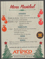 Cafetería Atípico menu